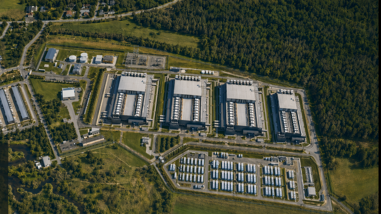 Rasztów Energy & Infrastructure Hub - kampus infrastrukturalny i data center widziane z drona